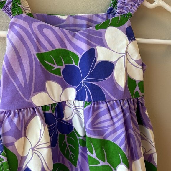 RJC girls dress 2 Hawaiian sleeveless purple and green flowers - Picture 2 of 7